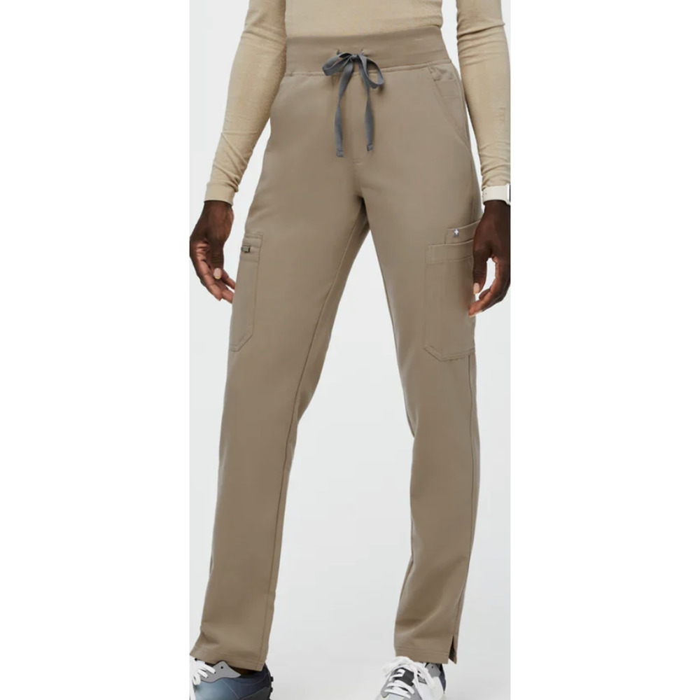NWT FIGS Latte High Waisted Yola Skinny Scrub Pants 2.0 Size XS
